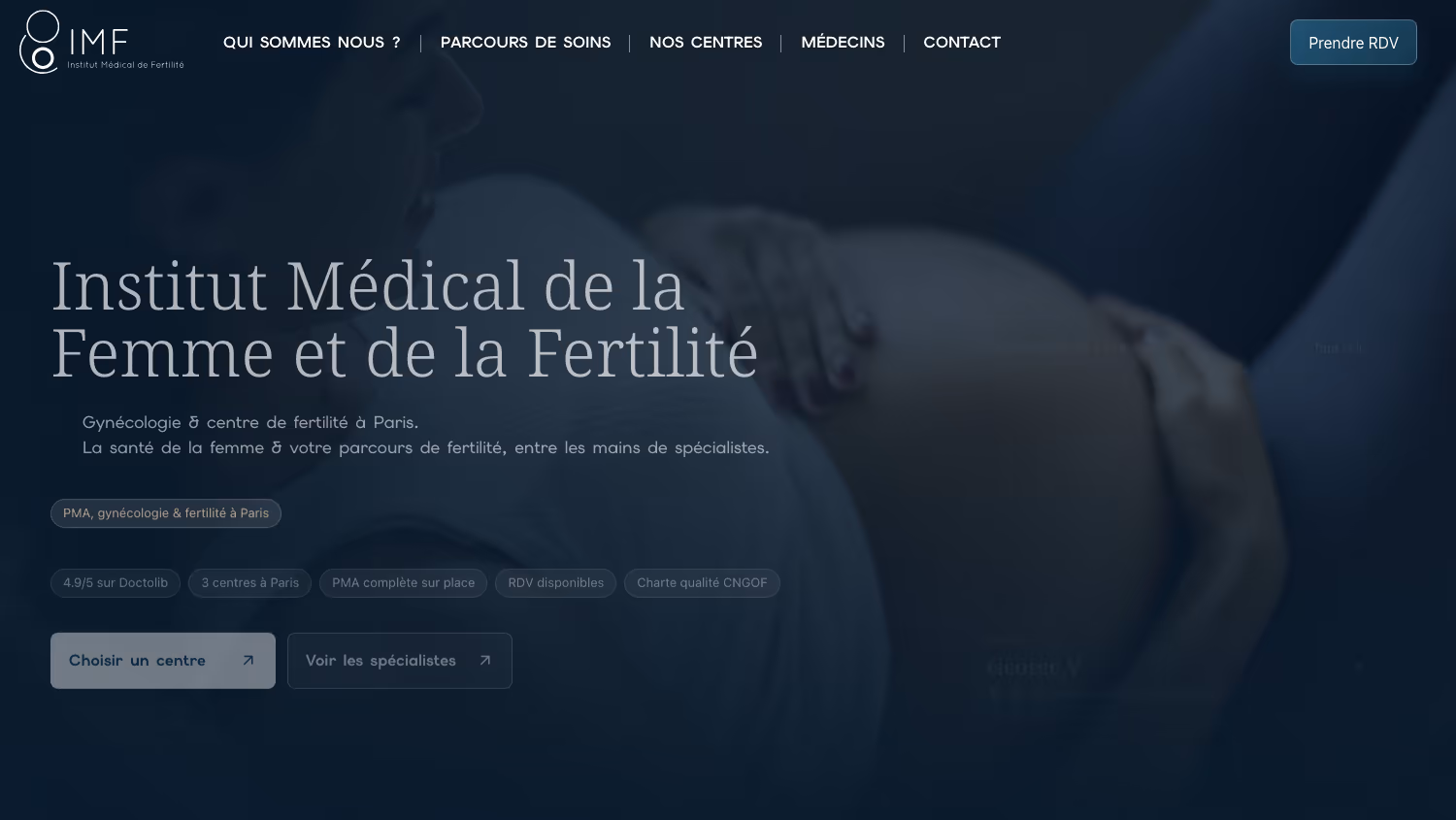 IMF Fertilité.net homepage designed by Edikka